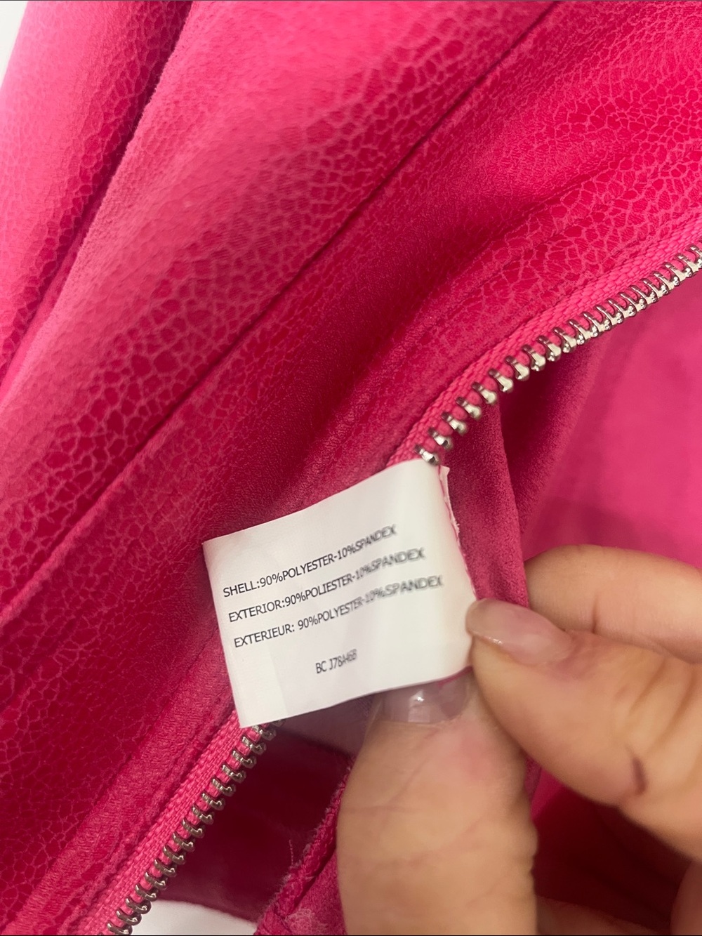 Insight Bright Pink Leather Moto Jacket with Silver Hardware - Picture 3 of 3